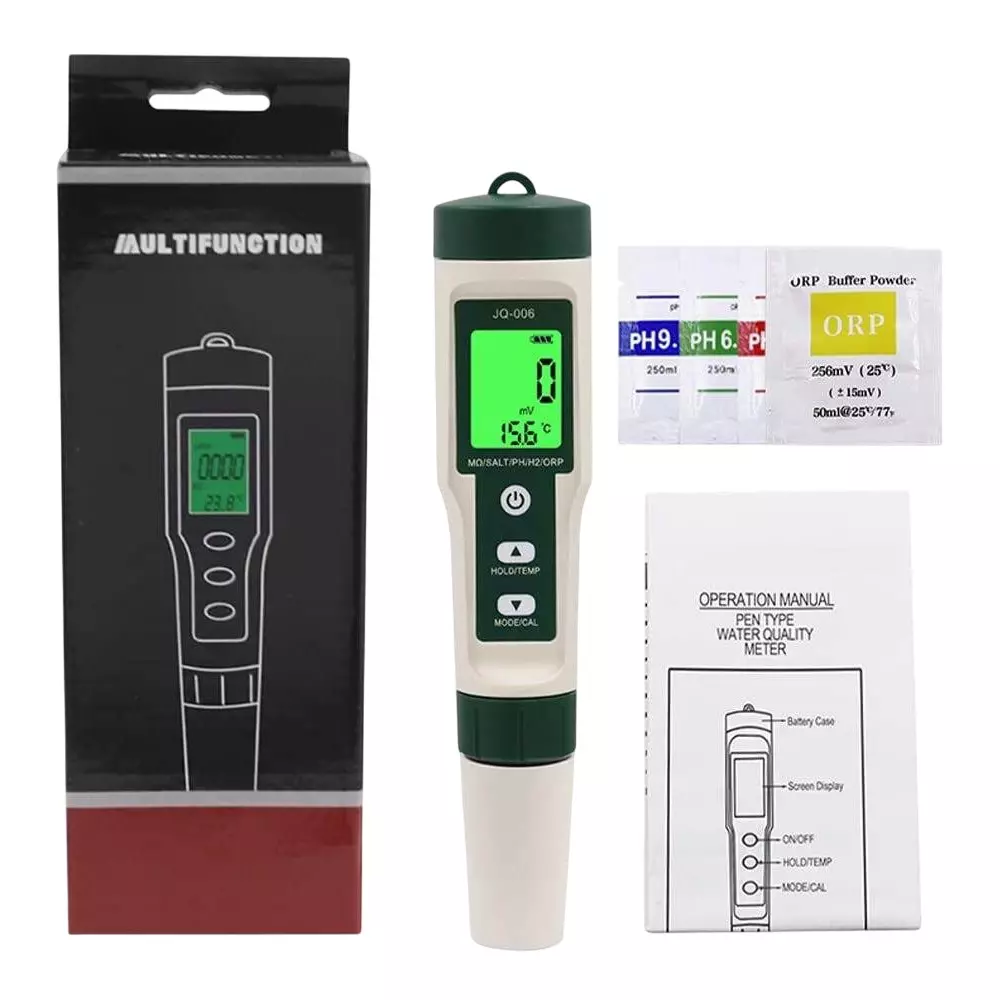 KERRO 10 in 1 Water pH Tester for Measuring PH, TDS, Salt, SG, ORP, EC, Hydrogen, Resistivity, Temp, Nutrient, PH 10 in 1