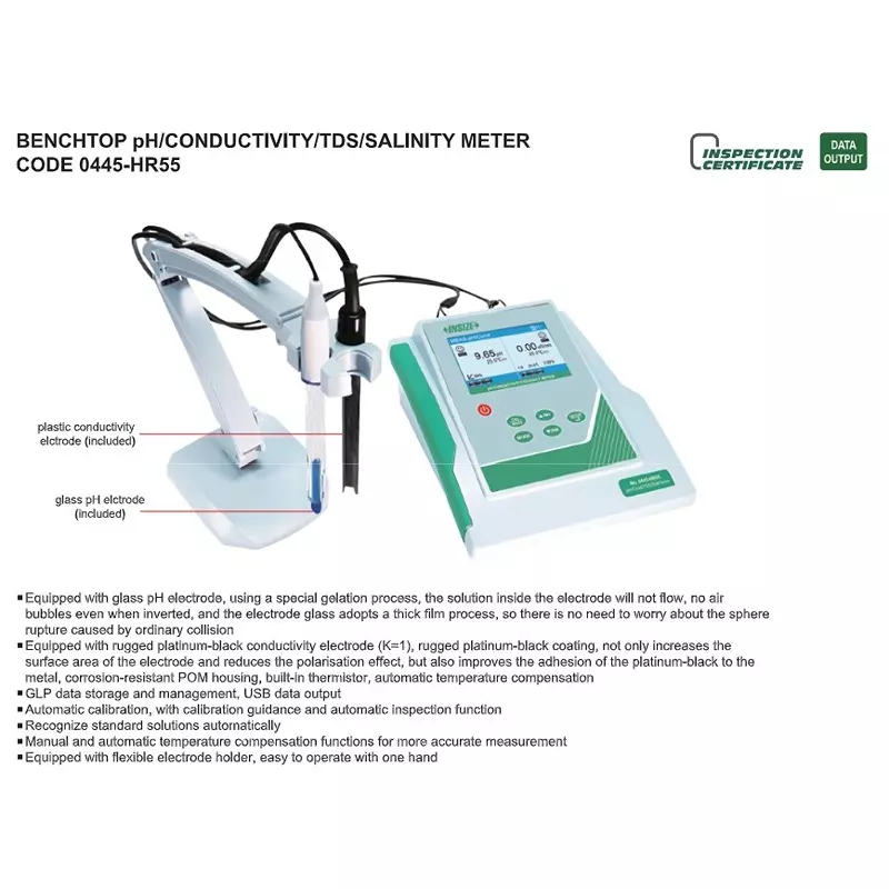 insize-benchtop-phconductivitytdssalinity-meter-offline-type-with-200-2000-ph-range-and-200-groups-of-usb-data-storage-0445-hr55