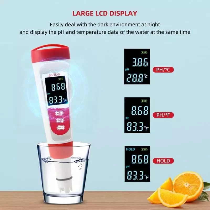 KERRO pH Meter with 3 Point Calibration, 0-14 pH Measurement Range and ±2% Accuracy, Ph-100