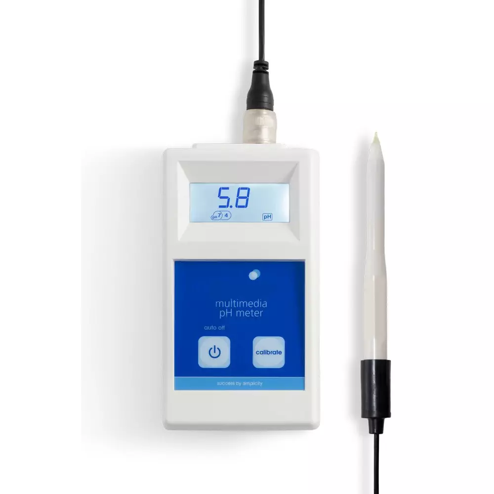 Bysafe Multimedia pH Meter With Backlit LCD Display and 2 Point Calibration, C5-I96W-2NAB