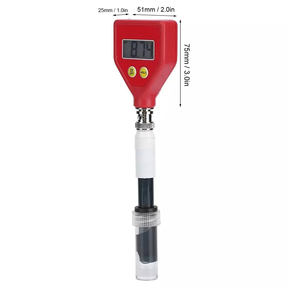 KERRO Compact PH Meter High Precision Light Weight with 0-14 pH Range and 0.01 pH Resolution, Ph-98109 Red