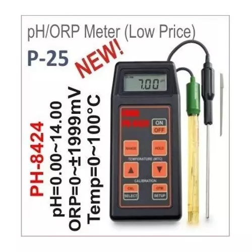 KERRO pH/ORP Meter, 2.00 to 16.00 pH Measurement Range with BNC Connector and 1 m Cable, Ph-8424
