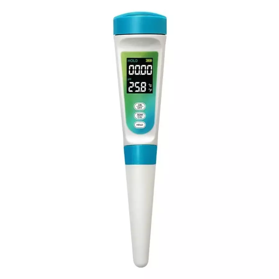 KERRO By MxRady pH Meter 0°C-60°C (32°F-140°F) Measuring Range with LCD Display White & Blue, FPM-01