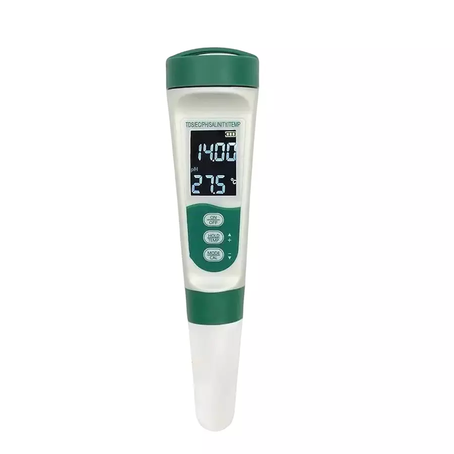KERRO 5-in-1 PH Meter for PH, TDS, Salinity, Temperature & EC Tester with Rechargeable Battery