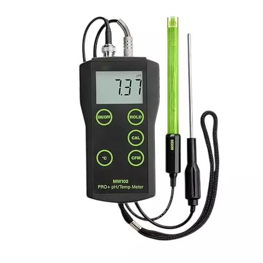 Bysafe MW102 PH and Temperature Meter With 9 V DC Battery and Table Top Mounting, EF-GUGN-BDOR