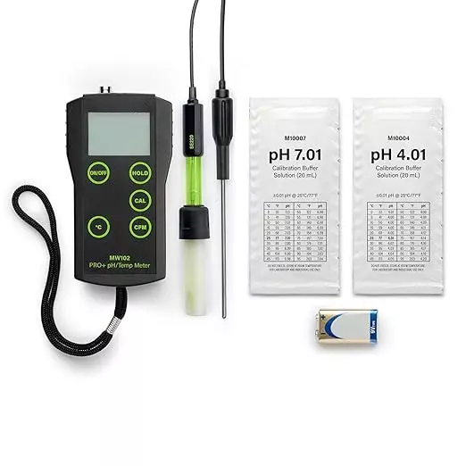 Bysafe MW102 PH and Temperature Meter With 9 V DC Battery and Table Top Mounting, EF-GUGN-BDOR