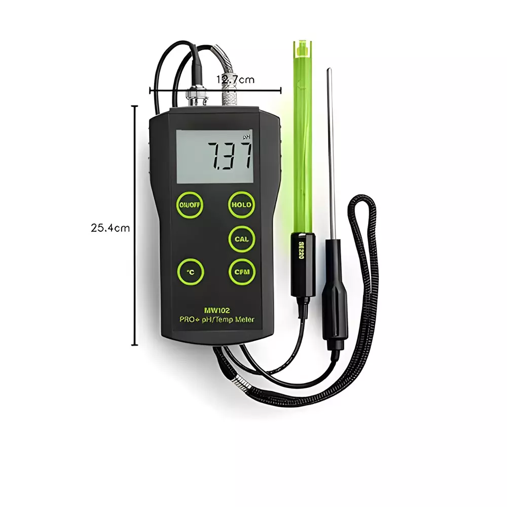 Bysafe MW102 PH and Temperature Meter With 9 V DC Battery and Table Top Mounting, EF-GUGN-BDOR