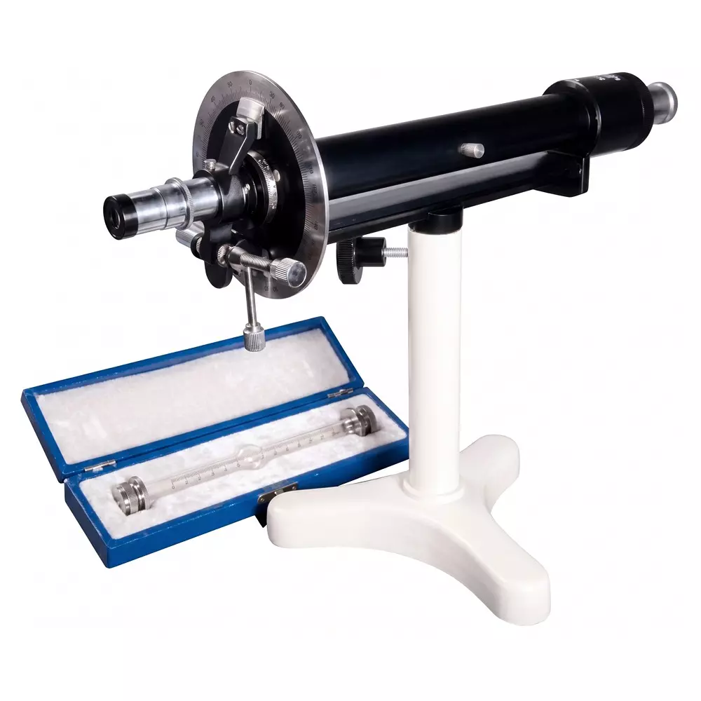 Zesco India Polarimeter Laurent's Half Shade 6 inch (152.4 mm) Vernier Reading and 0 to 360° and 0 to 180° Graduation, ZESCO-179