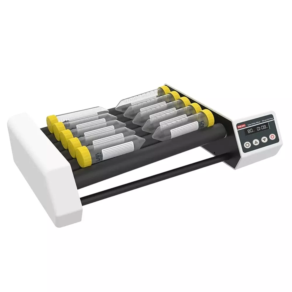 REMI Tube Roller Mixer with Brushless Motor, 20-80 rpm Speed and 6 Rollers of Size 34x280 mm, Seroroll 6 Plus