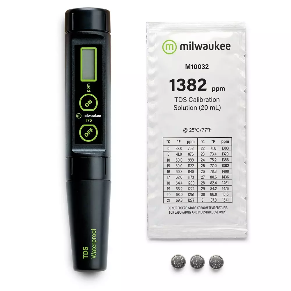 Bysafe T75 Waterproof TDS Pen 0 to 1999 ppm (mg/L) Range and ±2% Full Scale Accuracy for EC, K3-V61D-OKEI