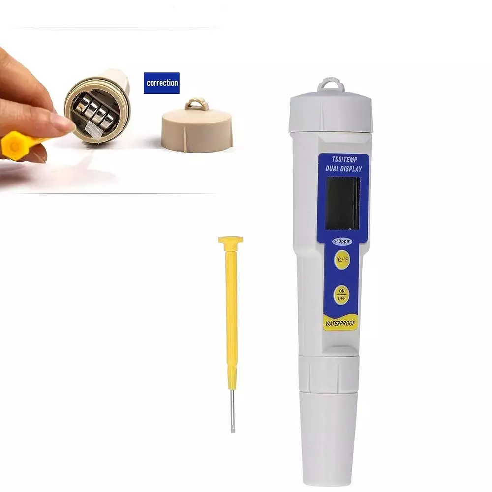 KERRO TDS Temperature Meter with 0 - 19990 ppm, -50 °C - 70 °C Measurement Range and ±2 FS, ±1°C Accuracy, Tds-035