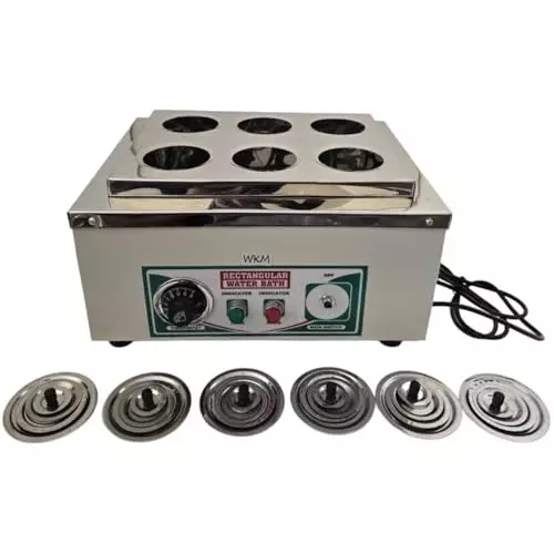 WKM 6 Holes Double Wall Mild Steel Water Bath for Laboratories KTN80