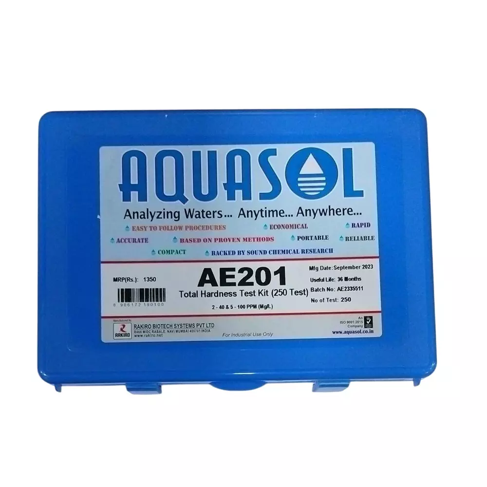 Aquasol 250 Tests Total Hardness Test Kit 2 to 100 mg/L Range for Laboratories, AE-201