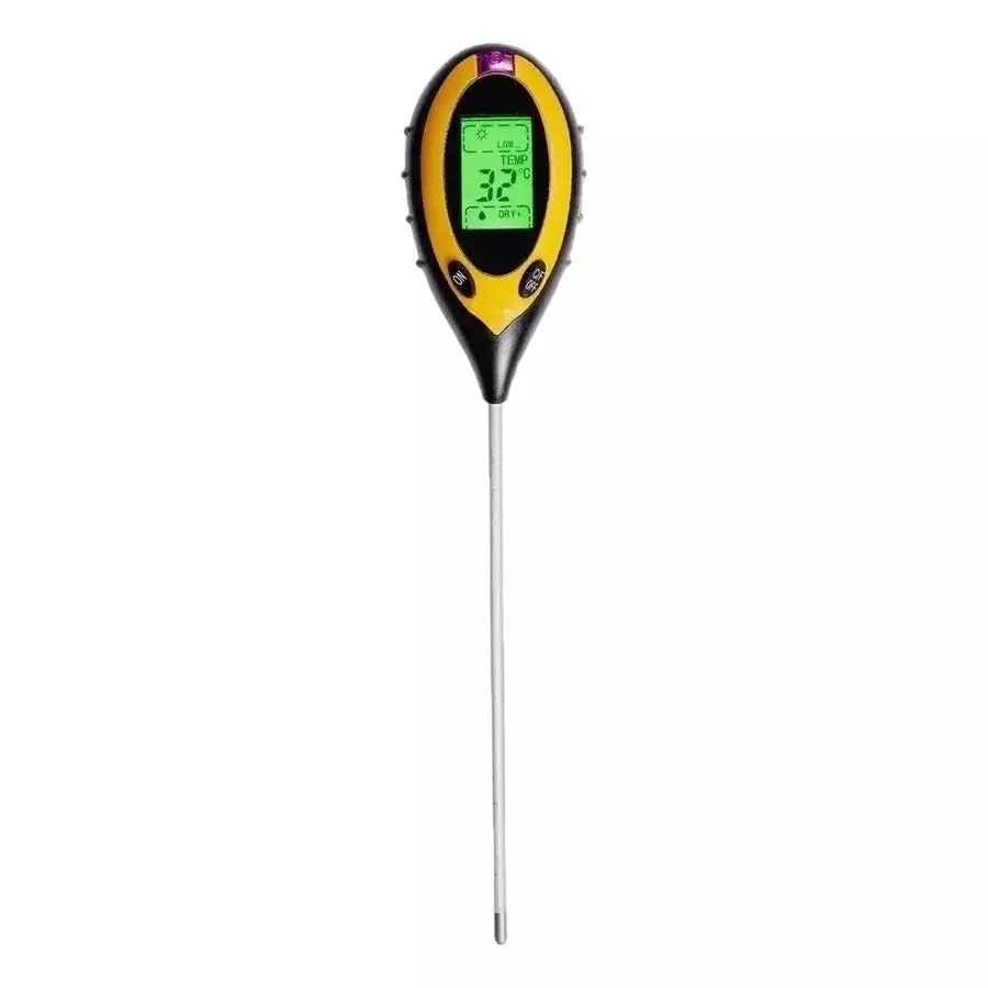 KERRO 4 in 1 Hydroponic Soil Ph Tester with Sensor Probe and Digital LCD Display, KSP-10