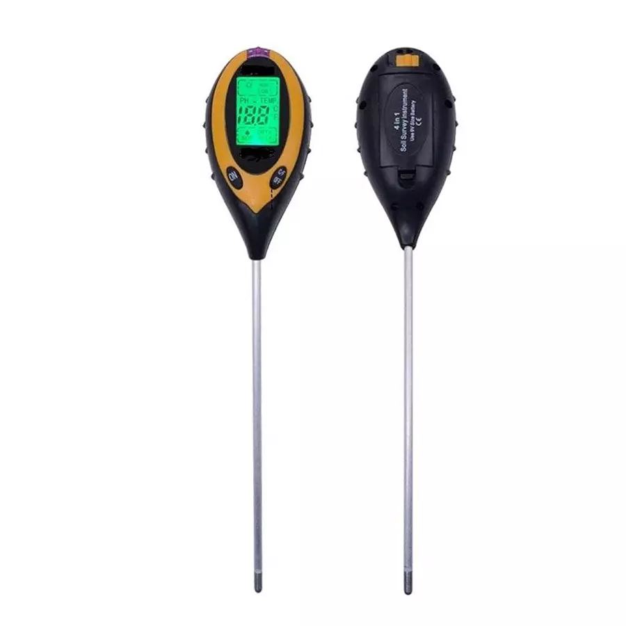 KERRO 4 in 1 Hydroponic Soil Ph Tester with Sensor Probe and Digital LCD Display, KSP-10