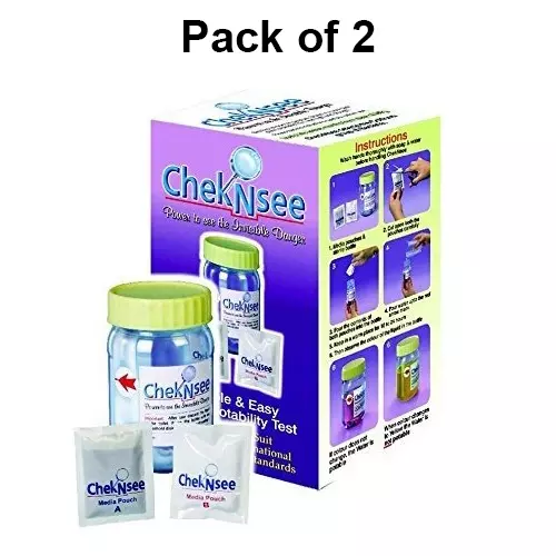 CHEKNSEE Drinking Water Test Kit Nutrient Media Zero Coliforms in 100 ml, CNC2 (Pack of 2)