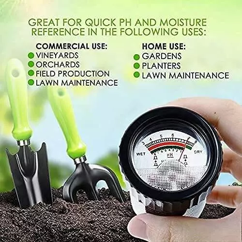 KERRO Soil pH and Moisture Tester with 3-8 pH Measurement Range and ± 0.2 pH Accuracy, DM-15