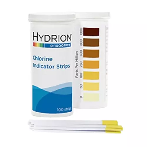 Hydrion Chlorine Test Strips 0 - 1000 PPM Measurement Range 100 Strips, ‎CH-1000