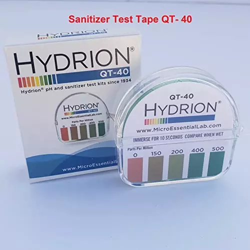Hydrion Sanitizer Test 0 - 500 PPM Measurement Range 15 ft (4.6 m) Roll, QT-40