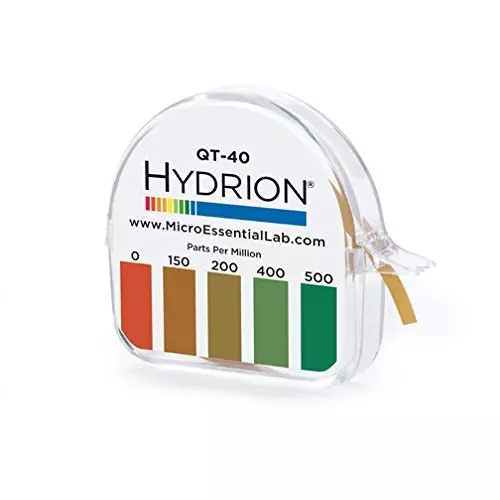 Hydrion Sanitizer Test 0 - 500 PPM Measurement Range 15 ft (4.6 m) Roll, QT-40