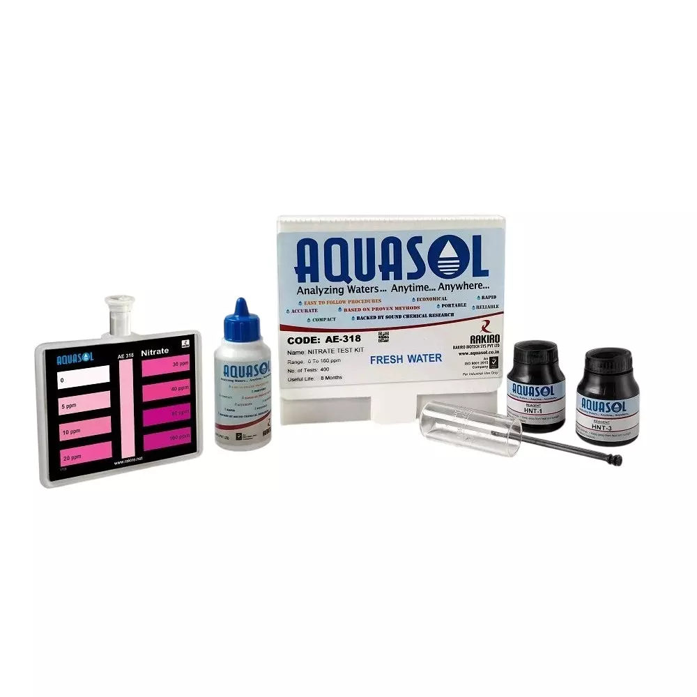 Aquasol Aquaculture Fresh Water Nitrate Test Kit 0 to 160 PPM Range for Laboratories, AE-318