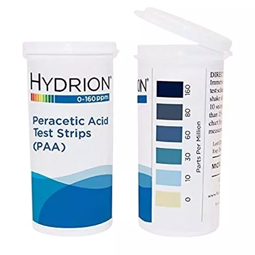 Hydrion Per Acetic Acid Test Strip 0 - 160 PPM Measurement Range 50 Strips, PAA160