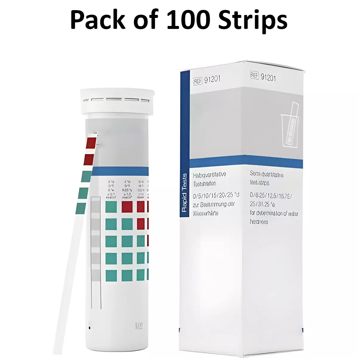 Bysafe Macherey-Nagel Aquadur 5-25 Professional Water Hardness Test Strips, Range < 54 to > 450 ppm CaCO₃, PS-543W-2KNB (Pack of 100 Strips)