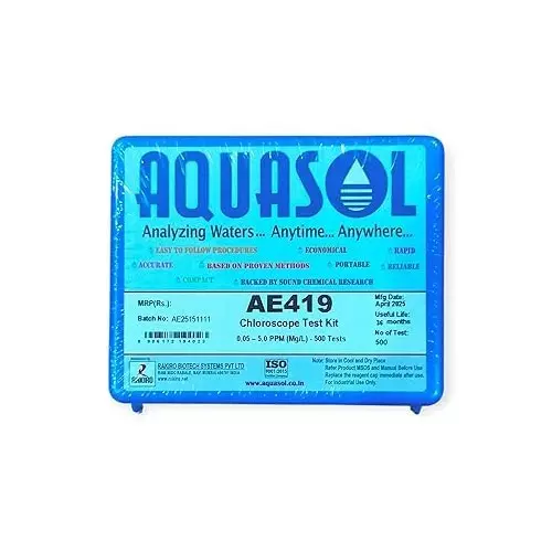 Aquasol Chloroscope Test Kit with 0.05 – 5.0 PPM (Mg/L) Range and 500 Tests for Testing Water Quality, AE 419