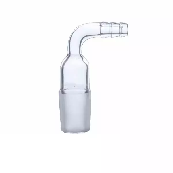 ABGIL Borosilicate Glass Adapter Cone to Rubber Tubing Right Angle Connection Plain B-50(50/42) Cone Size, ABG487