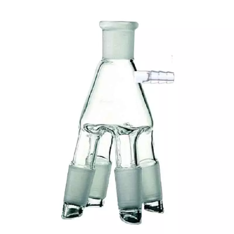 ABGIL Borosilicate Glass Adapter Receiver Multi-Limb Vacuum B-19(19/26) Socket Size and B-19(19/26) Cone Size, ABG651
