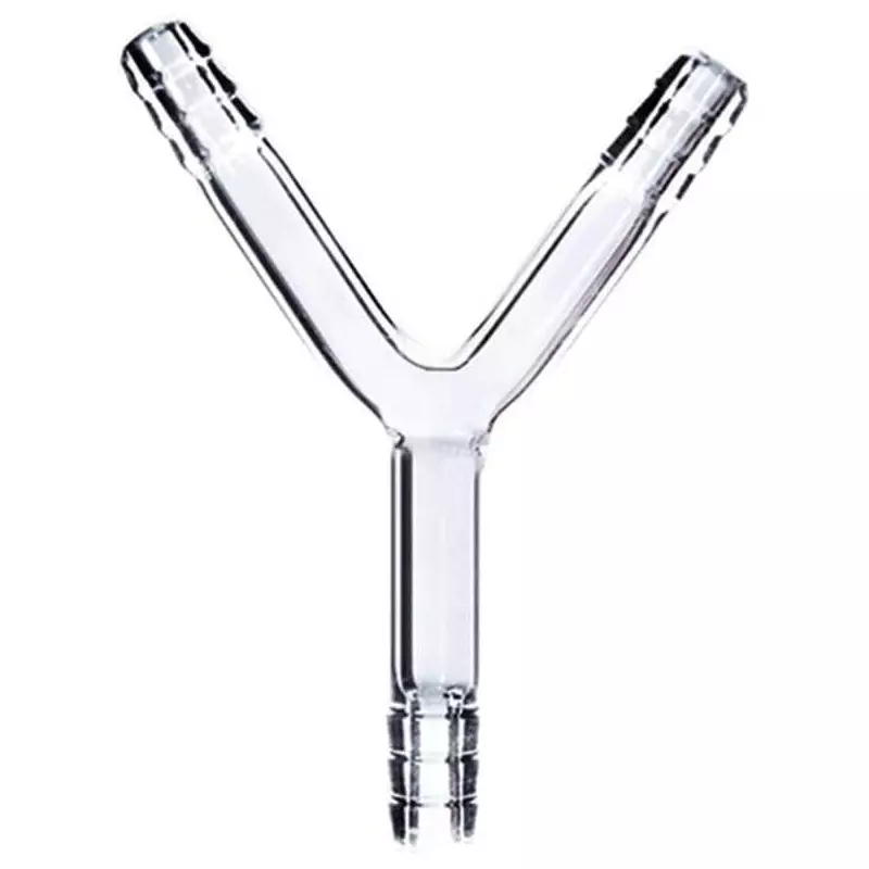 ABGIL Borosilicate Glass Y Connector Adapter 10 mm Hose Connection, 100 mm Side Arm Length, ABG700