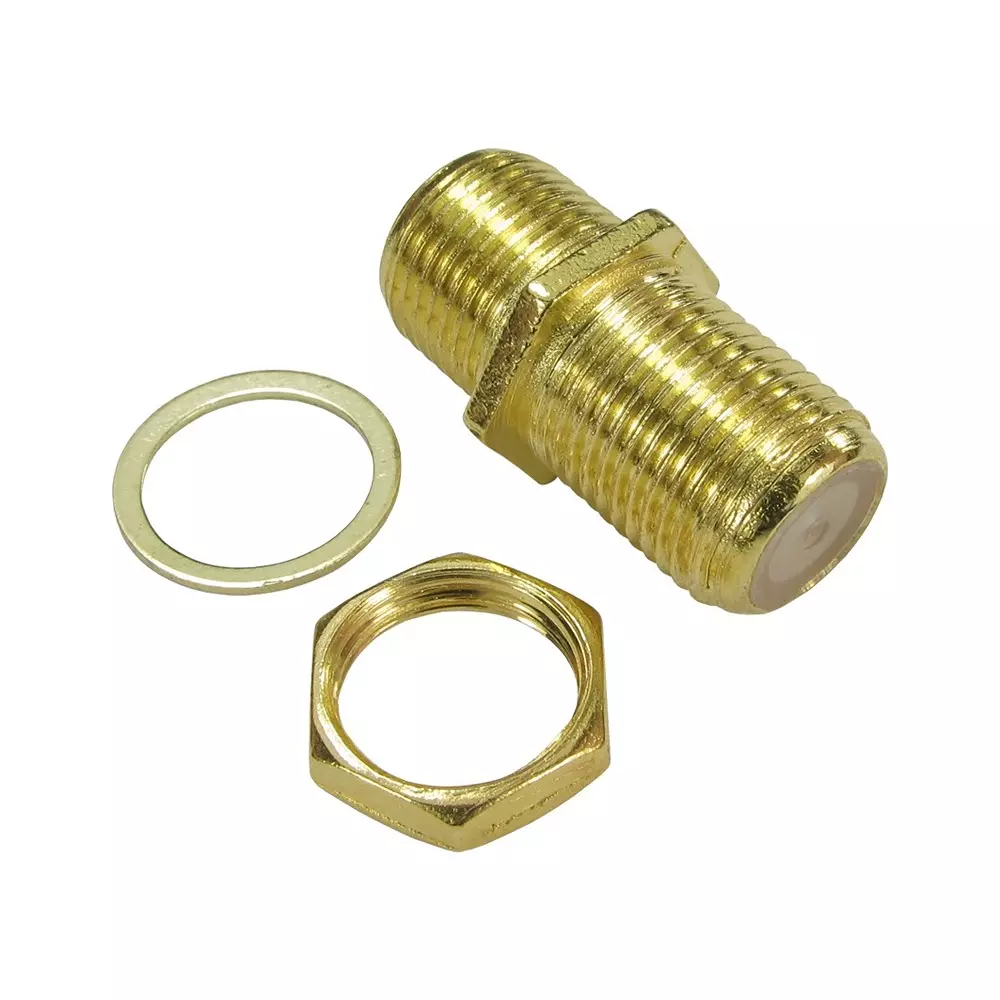 RS PRO Coaxial Adapter 20.3 mm Straight F Socket to F Socket Metal F Type Type F, 2662214