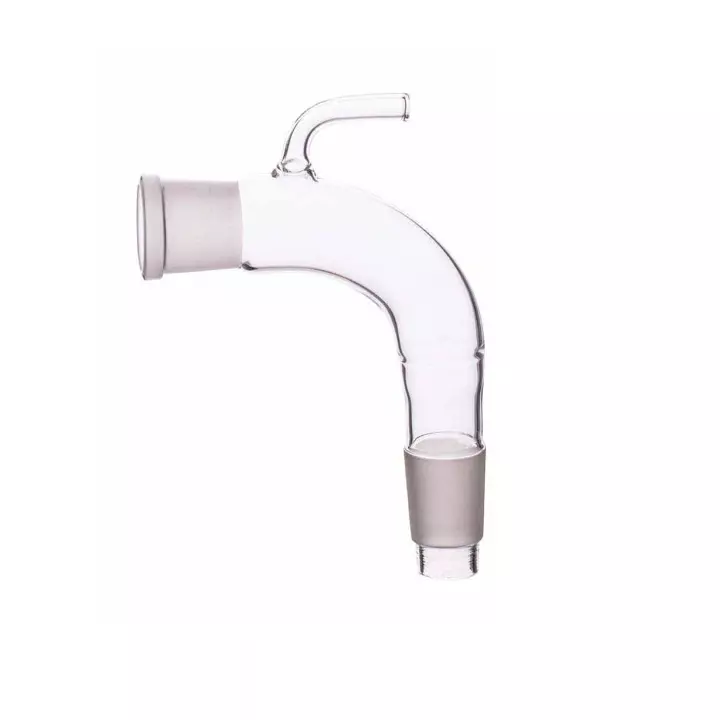ABGIL Borosilicate Glass Adapter Receiver Bent with Vent B-50(50/42) Socket Size and B-50(50/42) Cone Size, ABG317