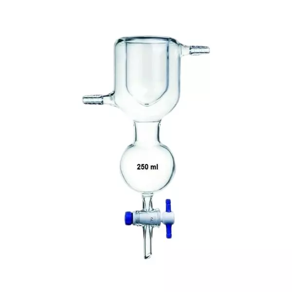 ABGIL Borosilicate Glass Dewar Type Micro Vacuum Trap Reservoir Capacity 250 ml with Stopcock, ABG1484