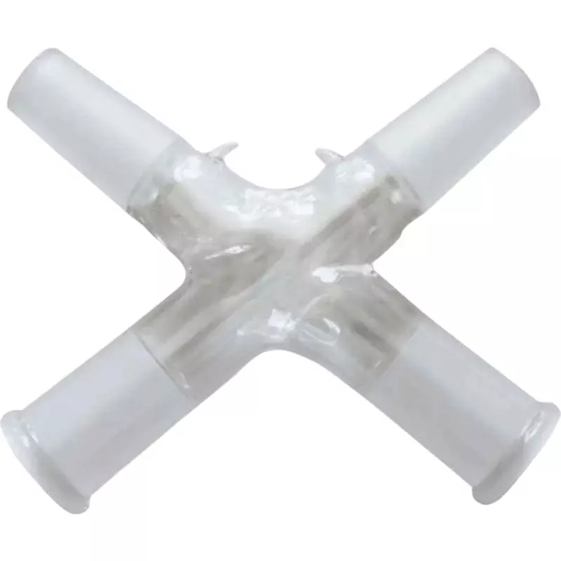 ABGIL Borosilicate Glass Four-Way Connecting Adapter B-24(24/29) Socket Size and B-24(24/29) Cone Size, ABG162