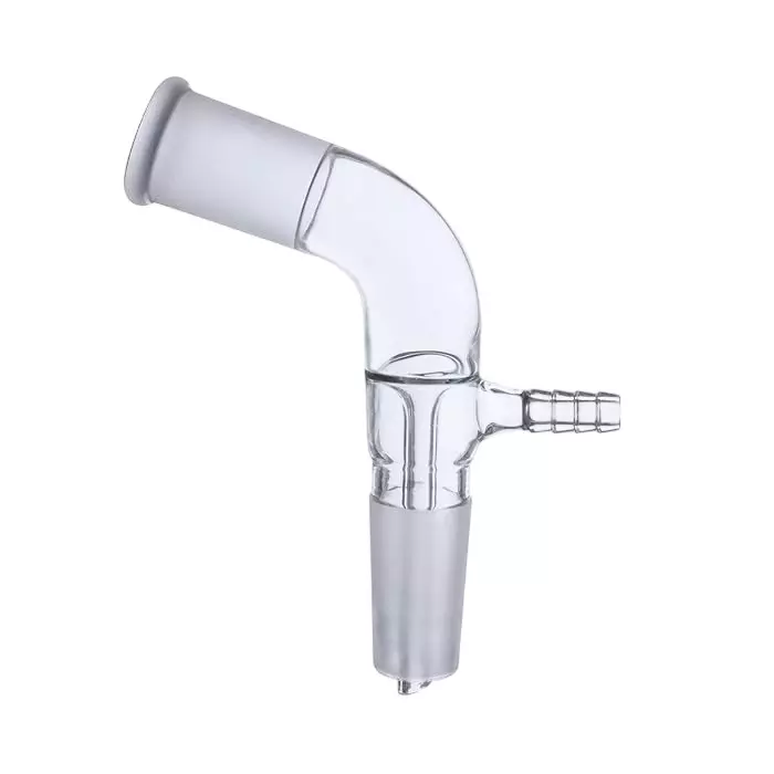 ABGIL Borosilicate Glass Adapter Receiver Bend with Vacuum Connection B-24(24/29) Socket Size and B-24(24/29) Cone Size, ABG232
