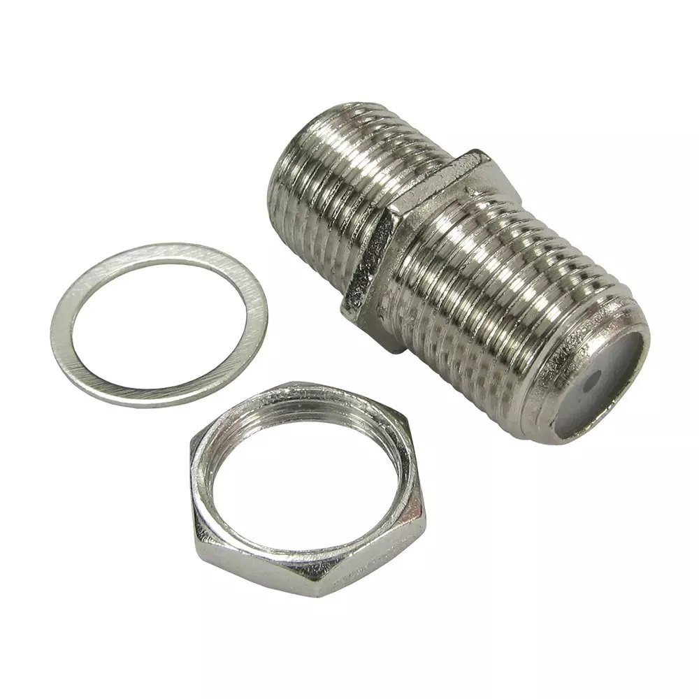 RS PRO Coaxial Adapter 20.3 mm Straight F Socket to F Socket Metal F Type Type F, 2662215