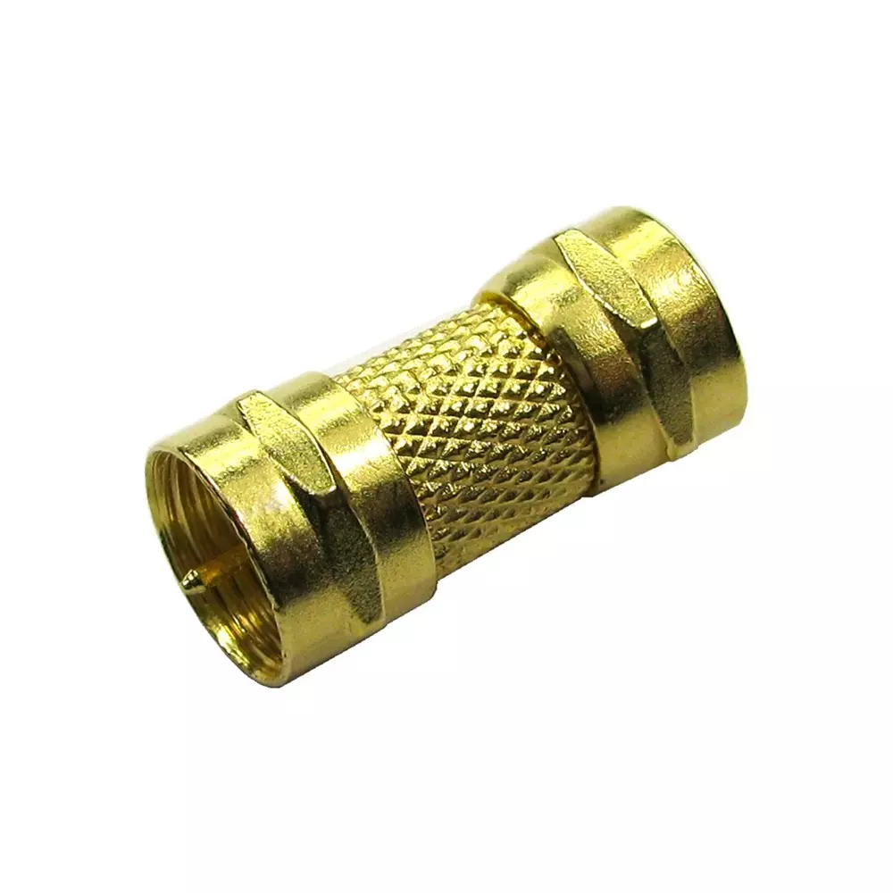 RS PRO Coaxial Adapter 22 mm Straight Gold F Plug to F Plug Metal Type F, 2662220