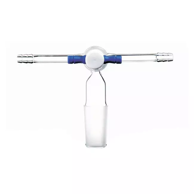 ABGIL Borosilicate Glass Vacuum / Inert Gas Adapter with T-Bore Stopcock B-55(55/44) Cone Size, ABG678