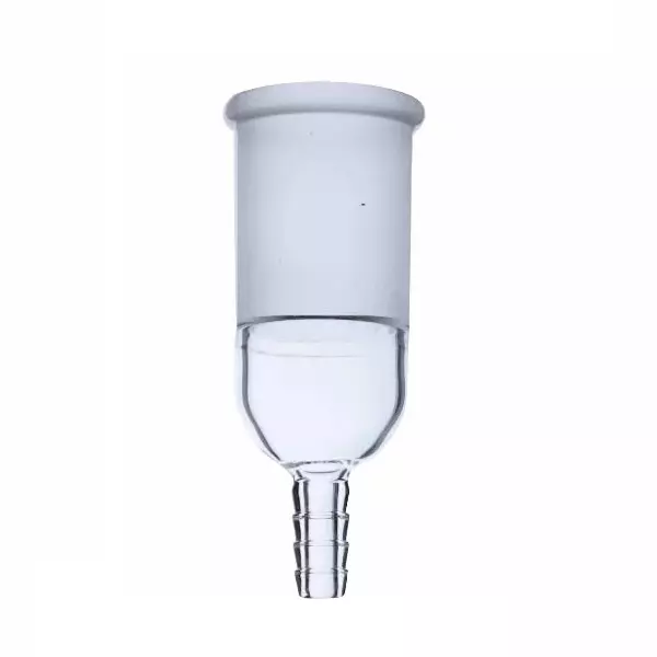 ABGIL Borosilicate Glass Adapter Socket to Rubber Tubing Straight Connection Plain B-10(10/19) Socket Size, ABG489