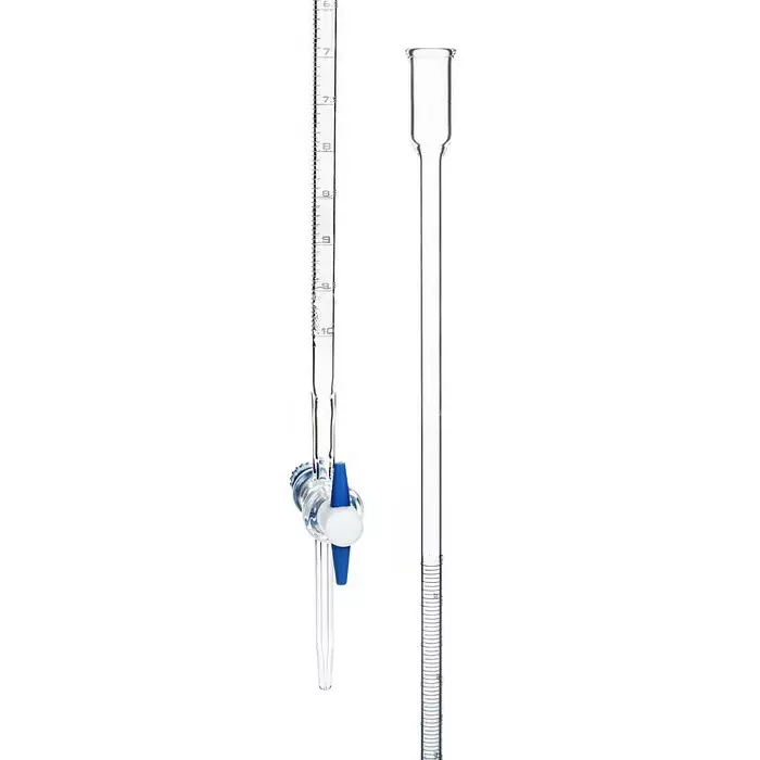 ABGIL Borosilicate Glass Micro Burette Single Bore with Straight Bore PTFE Plug Stopcock 10 ml Capacity, ABG1067