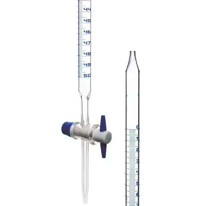 ABGIL Borosilicate Glass Burette Gas Boyle‟s Law Graduated with Zero at Closed End with Stopcock 50 ml Capacity, ABG3425
