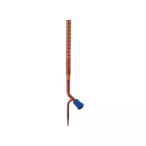 ABGIL Borosilicate Glass Burette Amber Color, Single Bore with Teflon Key (Rota Flow) 50 ml Capacity, ABG1054