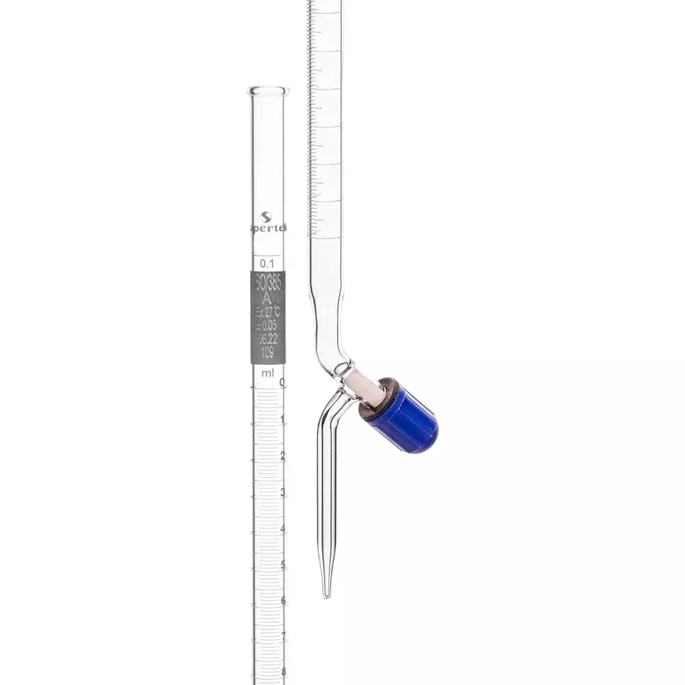 Supertek 10 ml QR Coded Burette Class A with Screw Type PTFE Needle Valve (Rotaflow) Stopcock, Individual Works Certificate, 77.103.0010QR (Pack of 4)