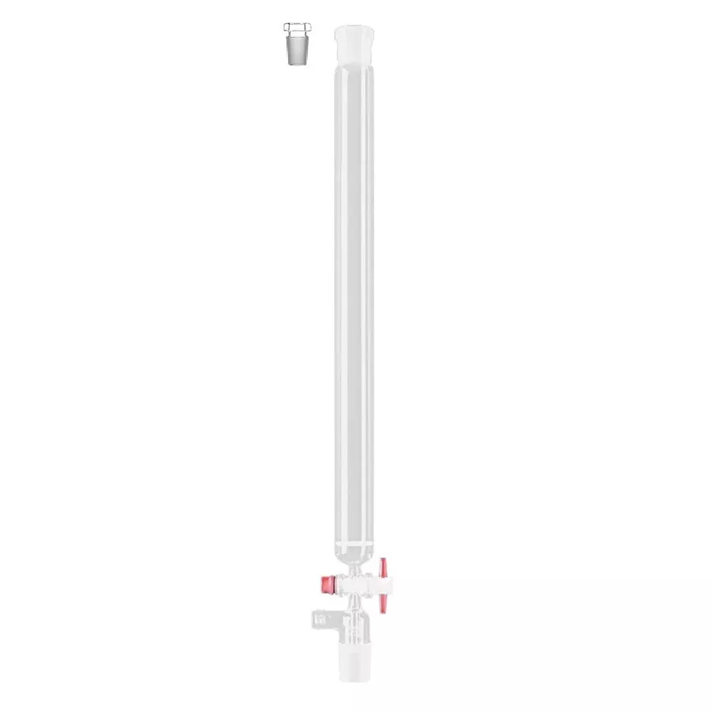 ABGIL Borosilicate Glass Chromatography Column With Sintered Disc, Vacuum Hose Connection, stopcock & joint (Cone and Socket), Outer Dai 30 mm, Length 450 mm, Porosity Grade-3(G-3), Joint Size B-24(24/29), ABG1178