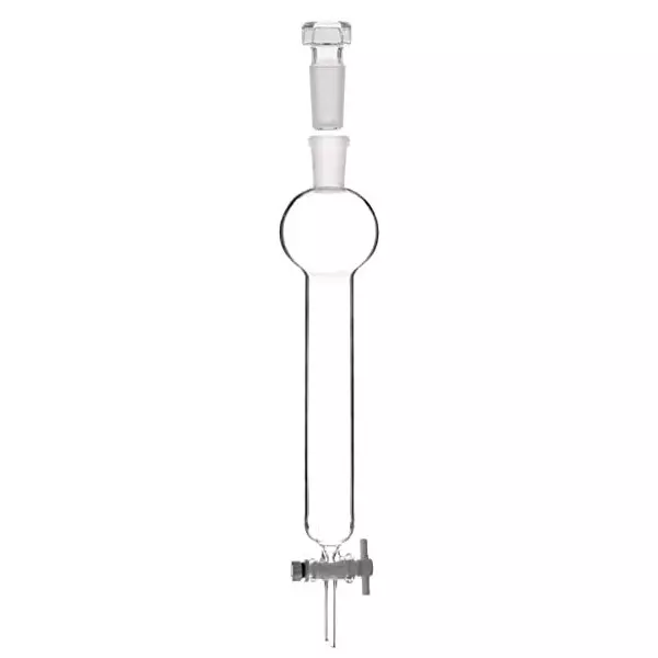 ABGIL Borosilicate Glass Chromatography Column with Reservoir & Stopcock, Outer Dai 15 mm, Length 150 mm, Reservoir Capacity 100ml, Joint Size B-24(24/29), ABG1182