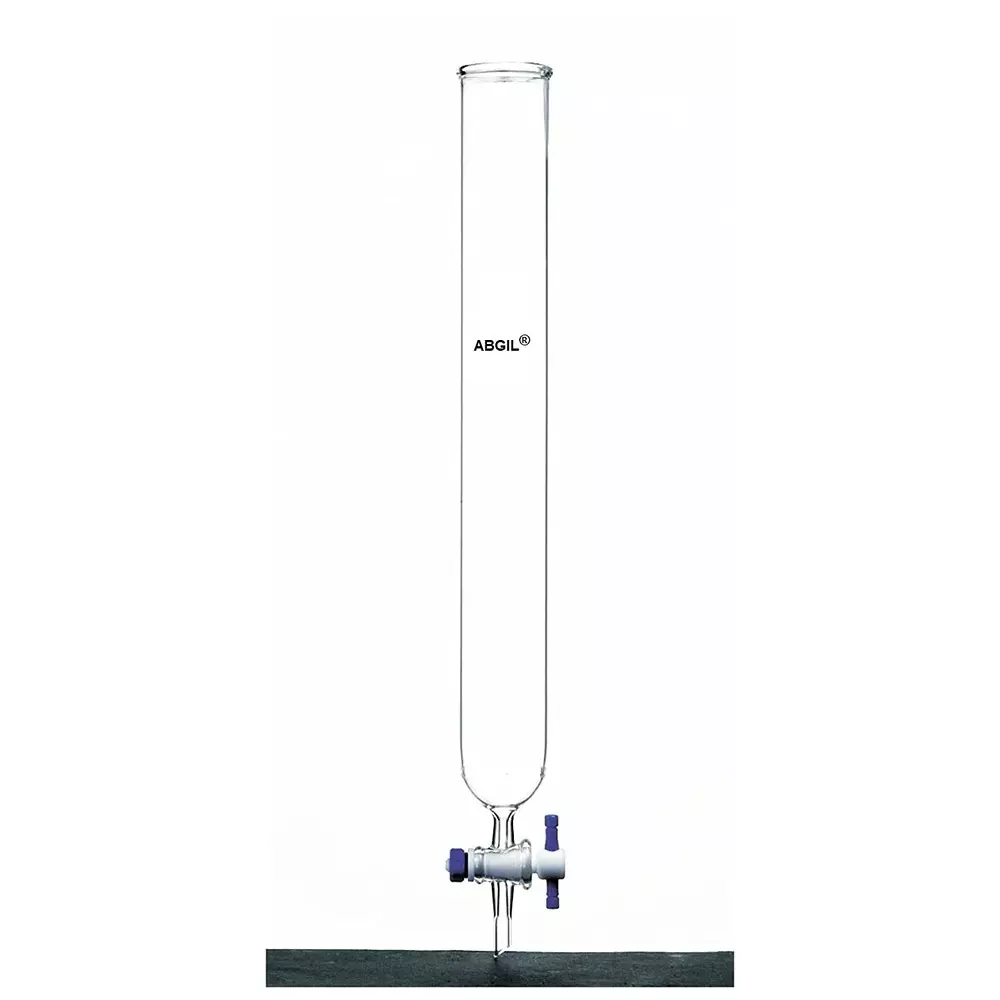 ABGIL Borosilicate Glass Chromatography Column, Plain with Stopcock 150 mm Length and 10 mm Outer Dai, ABG1156