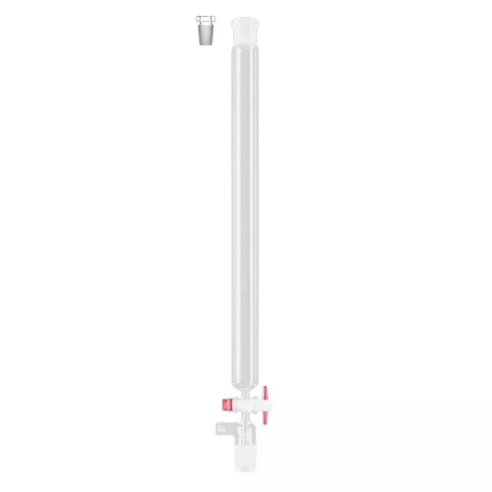 ABGIL Borosilicate Glass Chromatography Column With Vacuum Hose Connection, stopcock & joint (Cone and Socket), Outer Dai 30 mm, Length 450 mm, Joint Size B-24(24/29), ABG1176