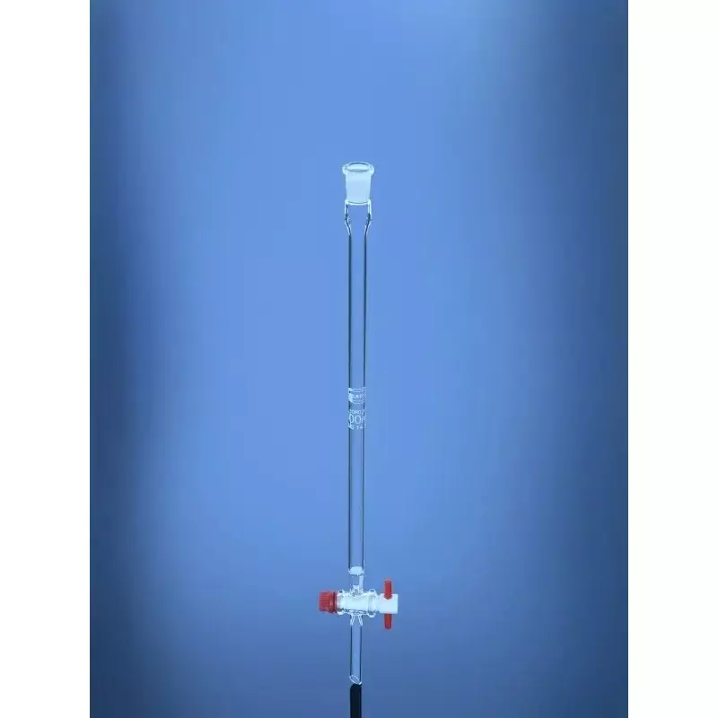 Glassco Chromatography Column With Sintered/Fritted Disc With Socket And PTFE Key Stopcock 2 mm Bore, 221.212.04