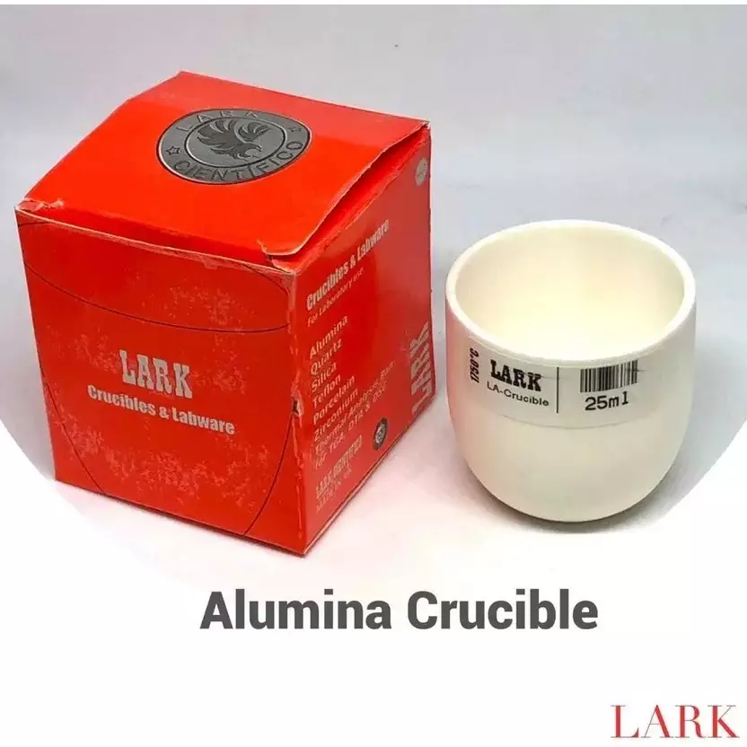 LARK Alumina Crucible 15 ml Capacity and 1750°C Temperature Rating for Laboratories, LAC-15